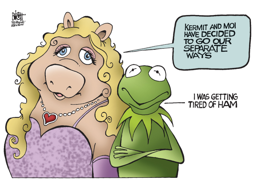 KERMIT AND MISS PIGGY SPLIT, COLOR