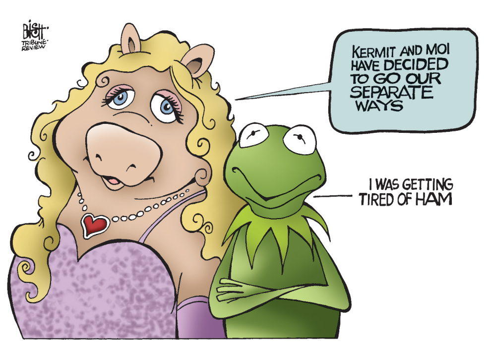KERMIT AND MISS PIGGY SPLIT, COLOR