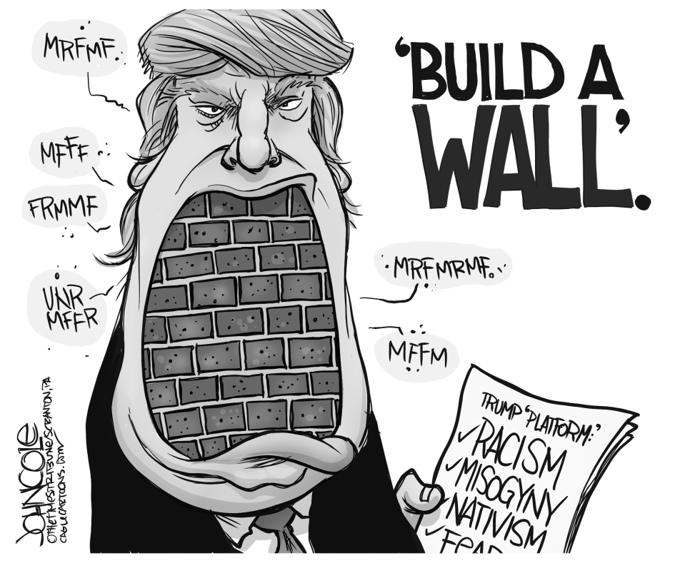 Trump's wall BW
