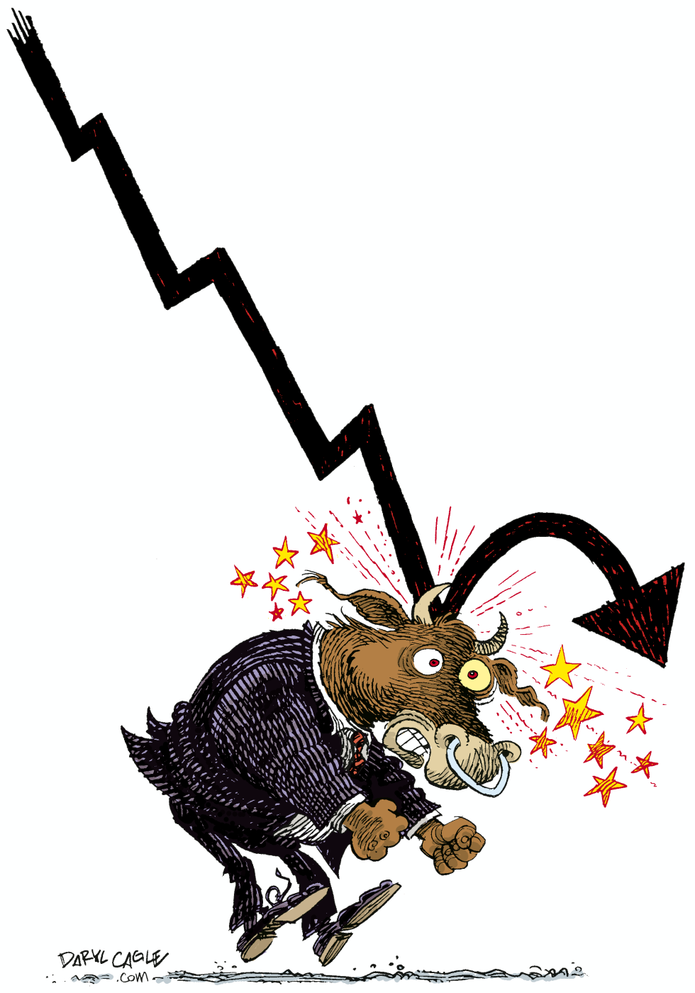  DOLOR DE CABEZA DEL MERCADO DE ACCIONES  by Daryl Cagle