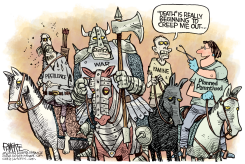 FOUR HORSEMEN  by Rick McKee