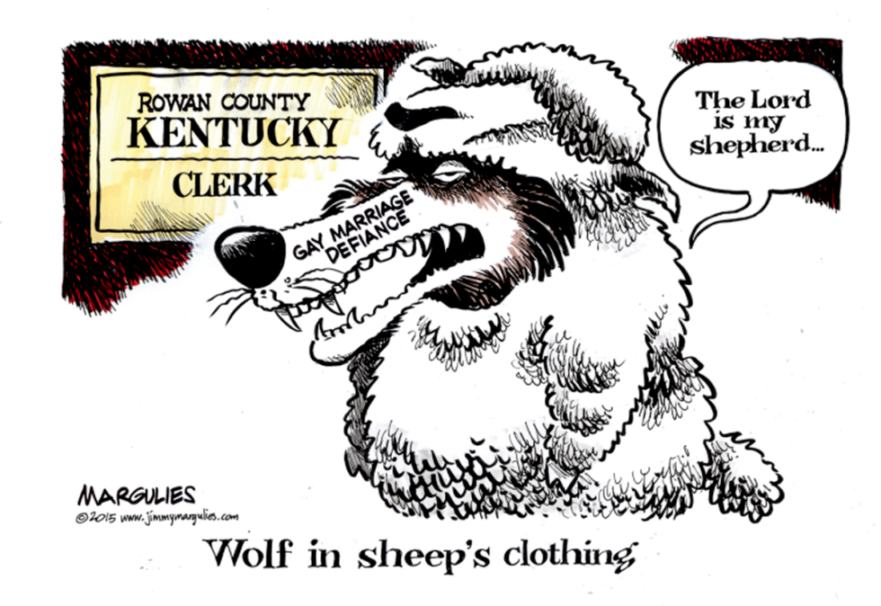 Kentucky clerk gay marriage defiance color