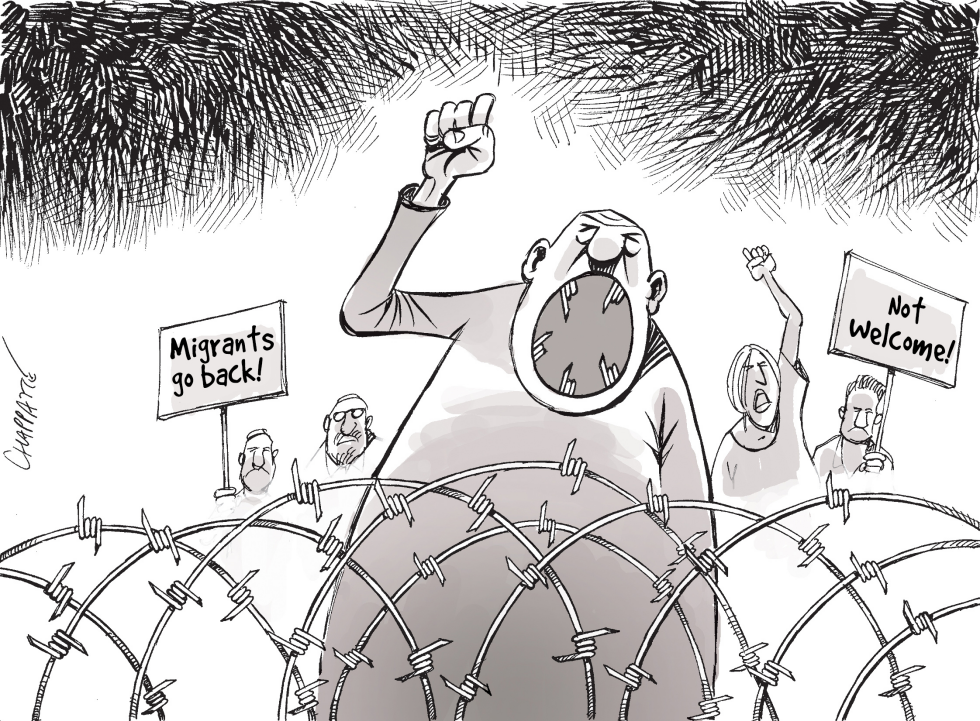  NOT WELCOME IN HUNGARY  by Patrick Chappatte