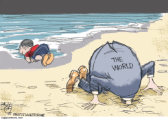 IMMIGRATION FLOTSAM  by Pat Bagley