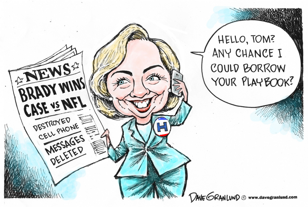  HILLARY AND BRADY PLAYBOOK by Dave Granlund