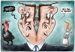 TWO FACED DAVID CAMERON by Brian Adcock