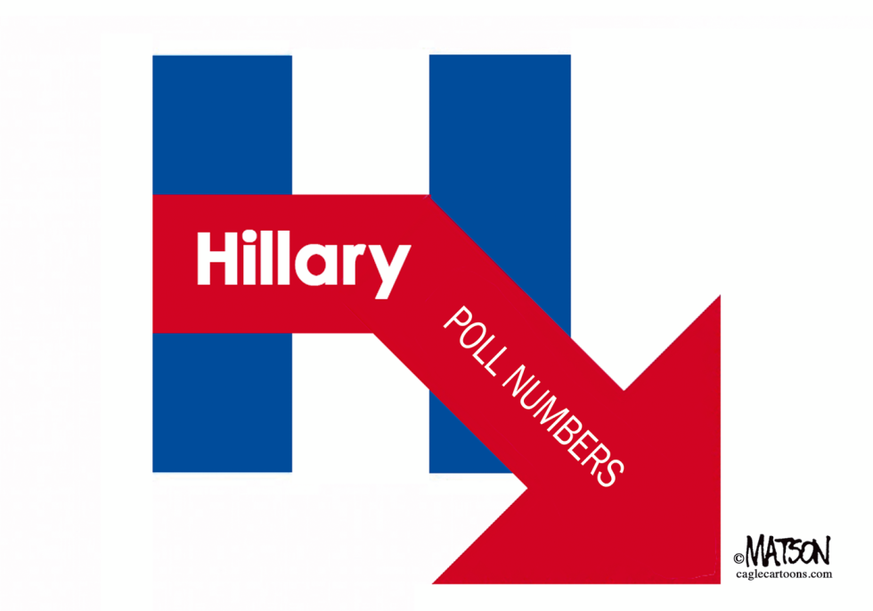 Hillary Campaign Logo Reflects Dropping Poll Numbers-COLOR