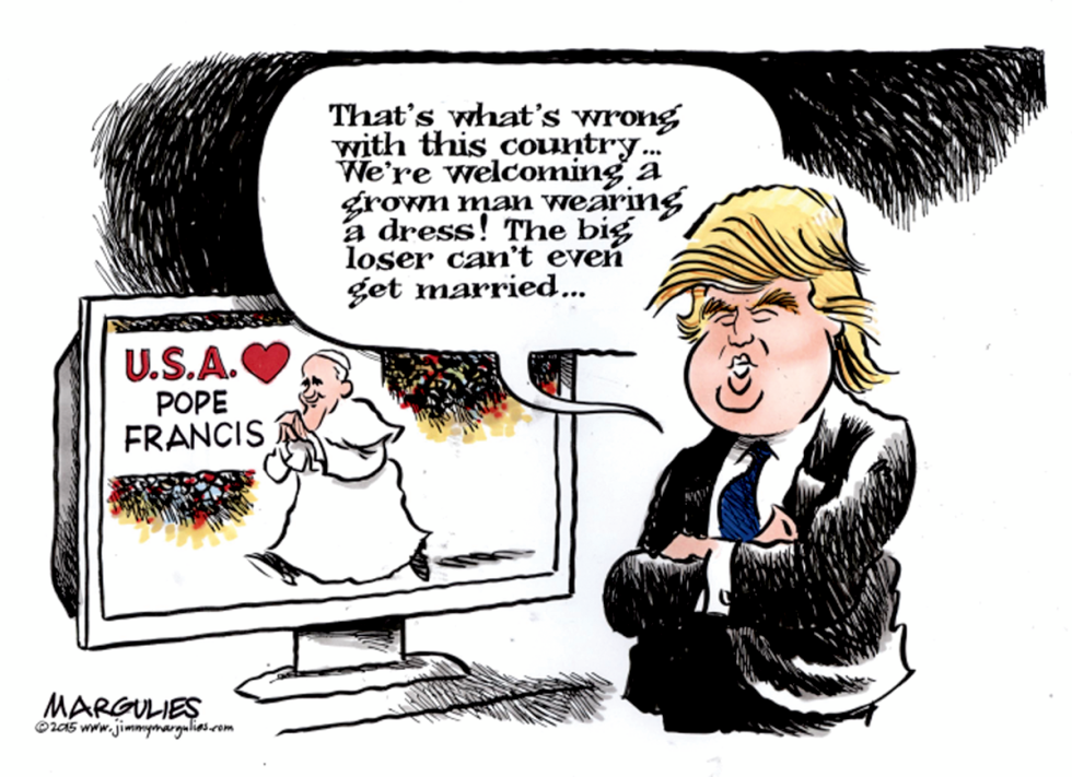 Trump and pope's visit color