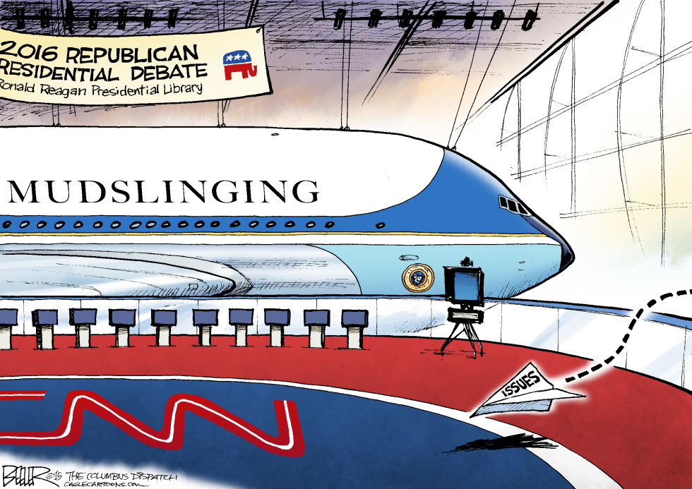  GOP DEBATE PLANES by Nate Beeler