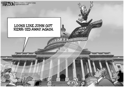 PERSIAN CARPET RIDING SECRETARY KERRY TAKES VICTORY LAP OVER CONGRESS by R.J. Matson