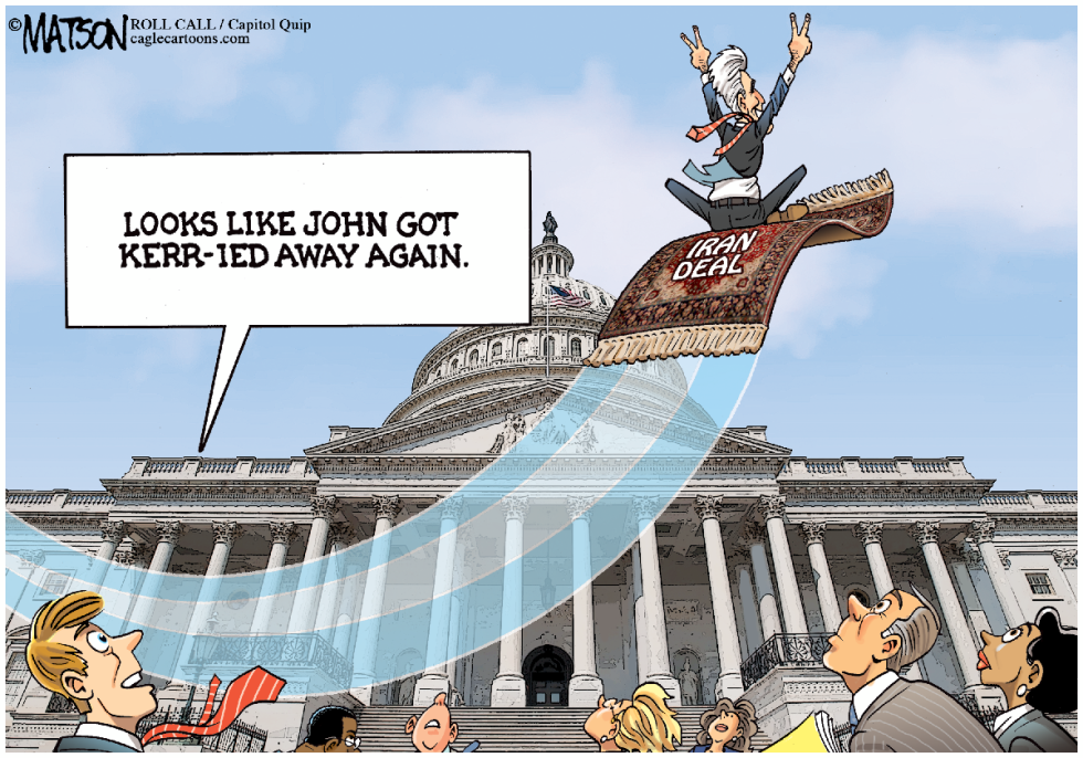  PERSIAN CARPET RIDING SECRETARY KERRY TAKES VICTORY LAP OVER CONGRESS by RJ Matson