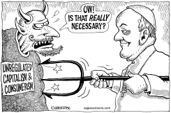 POPE POKES PLEONEXIA by Monte Wolverton