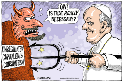 POPE POKES PLEONEXIA  by Monte Wolverton