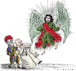 POPE FRANCIS AND CHE by Osmani Simanca