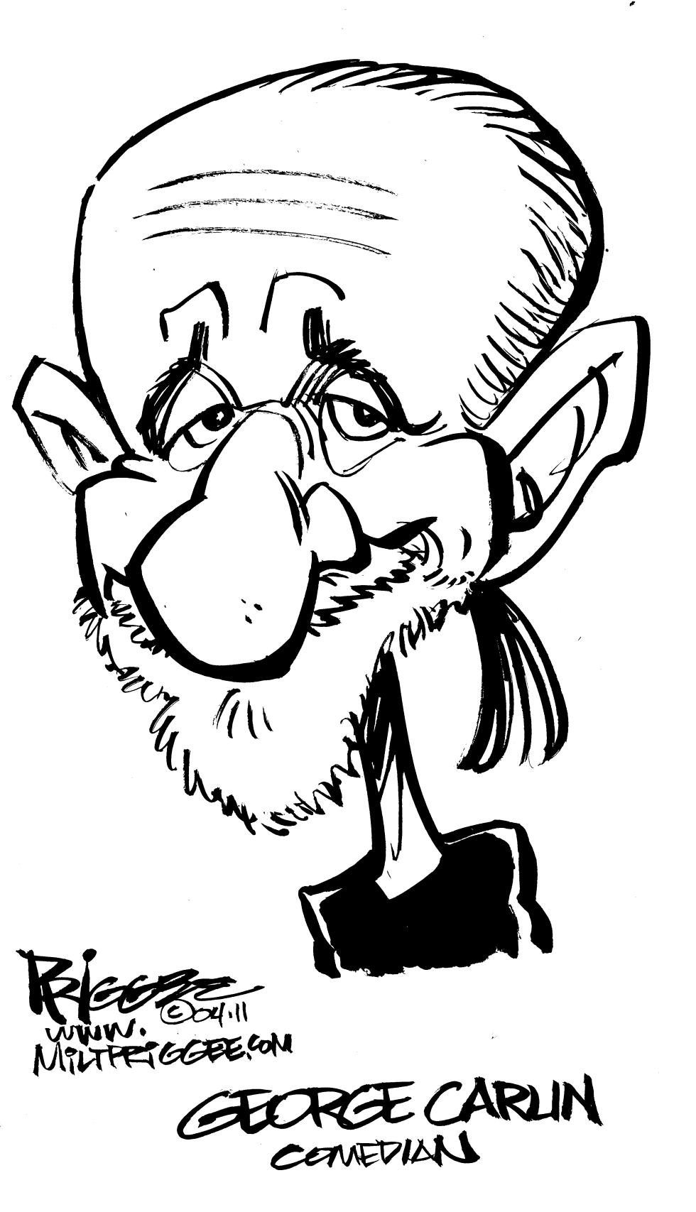  CARLIN CARICATURE by Milt Priggee