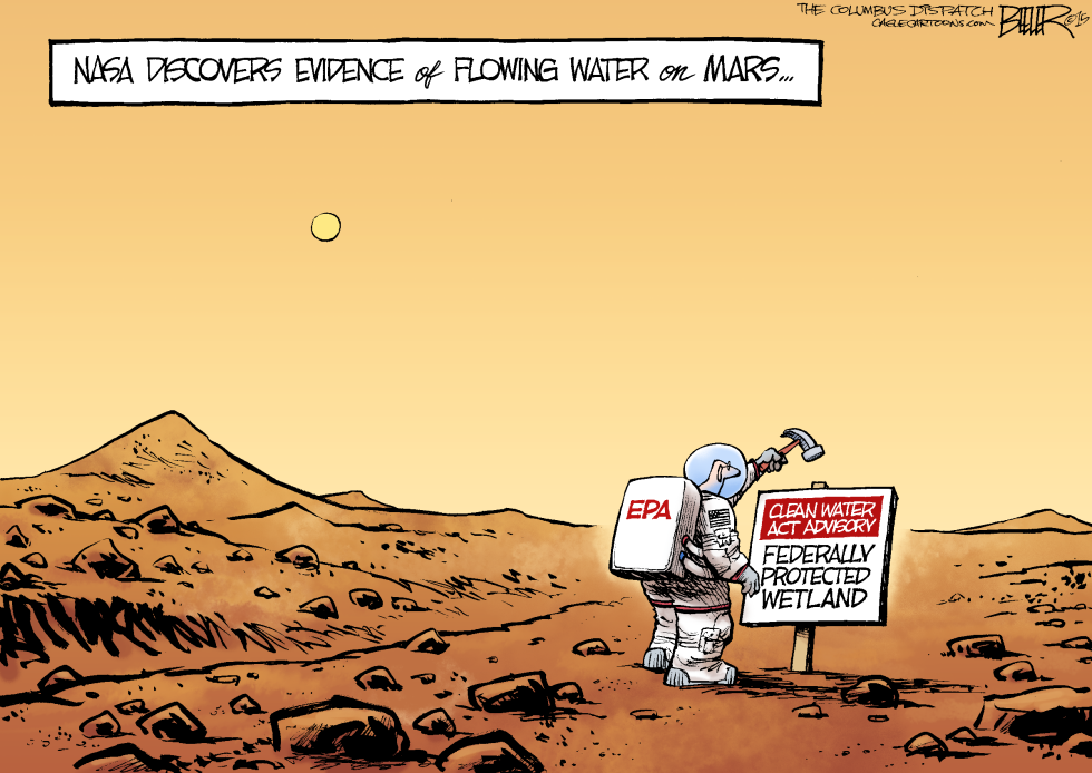  WATER ON MARS by Nate Beeler