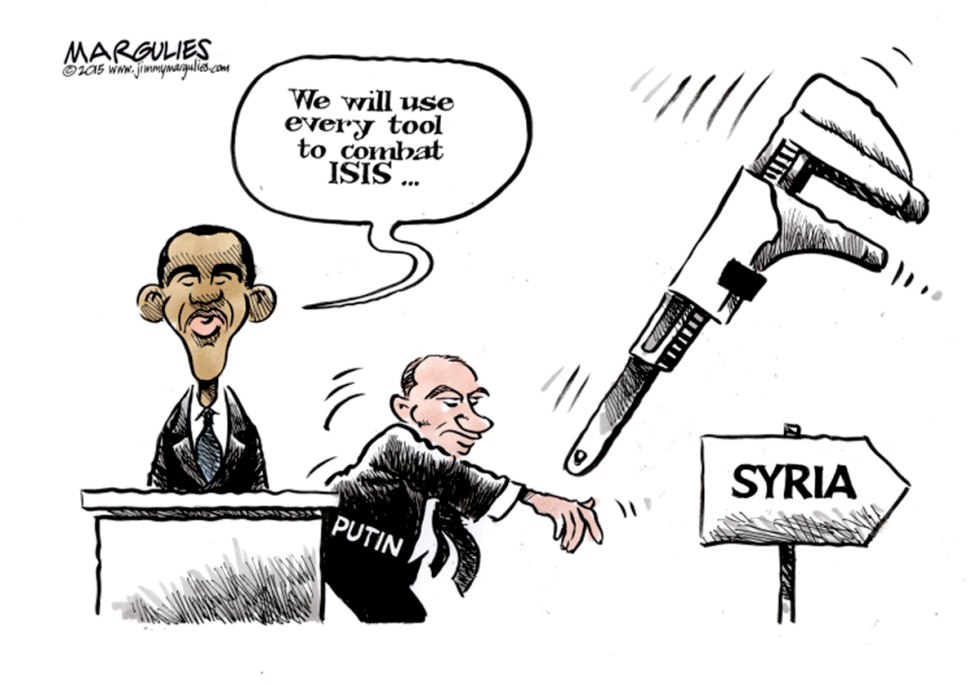 Obama and Putin and Syria color