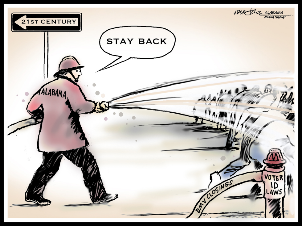 Alabama hosing down black voters