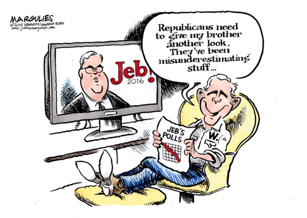 Jeb Bush and George W color