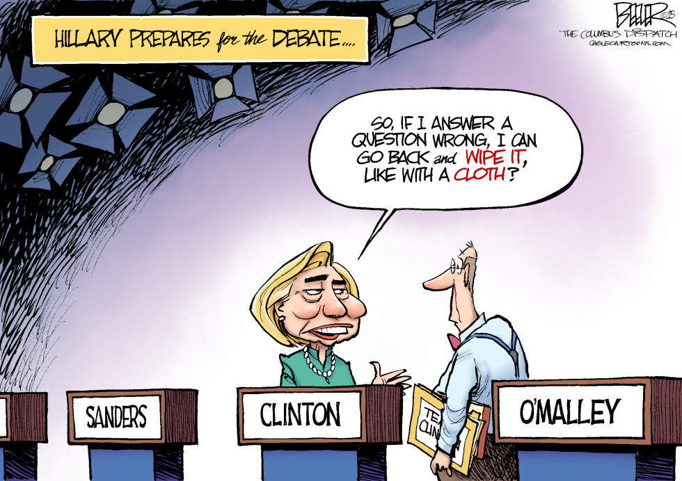  HILLARY DEBATE PREP by Nate Beeler