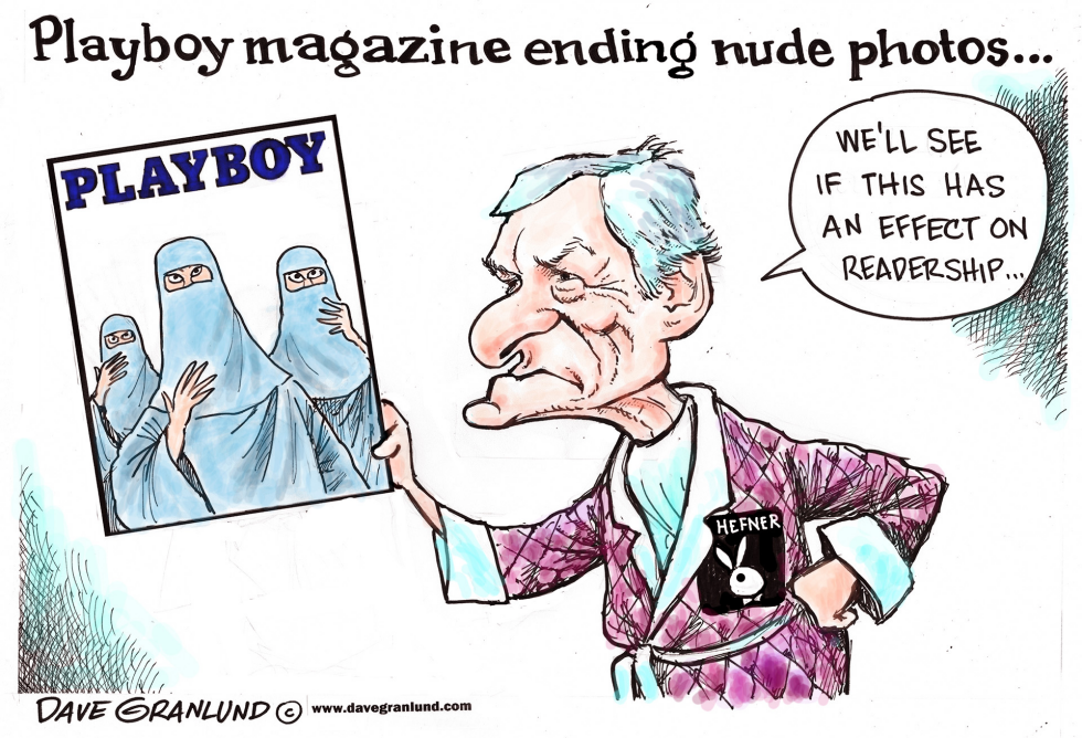  PLAYBOY ENDS NUDE PHOTOS by Dave Granlund