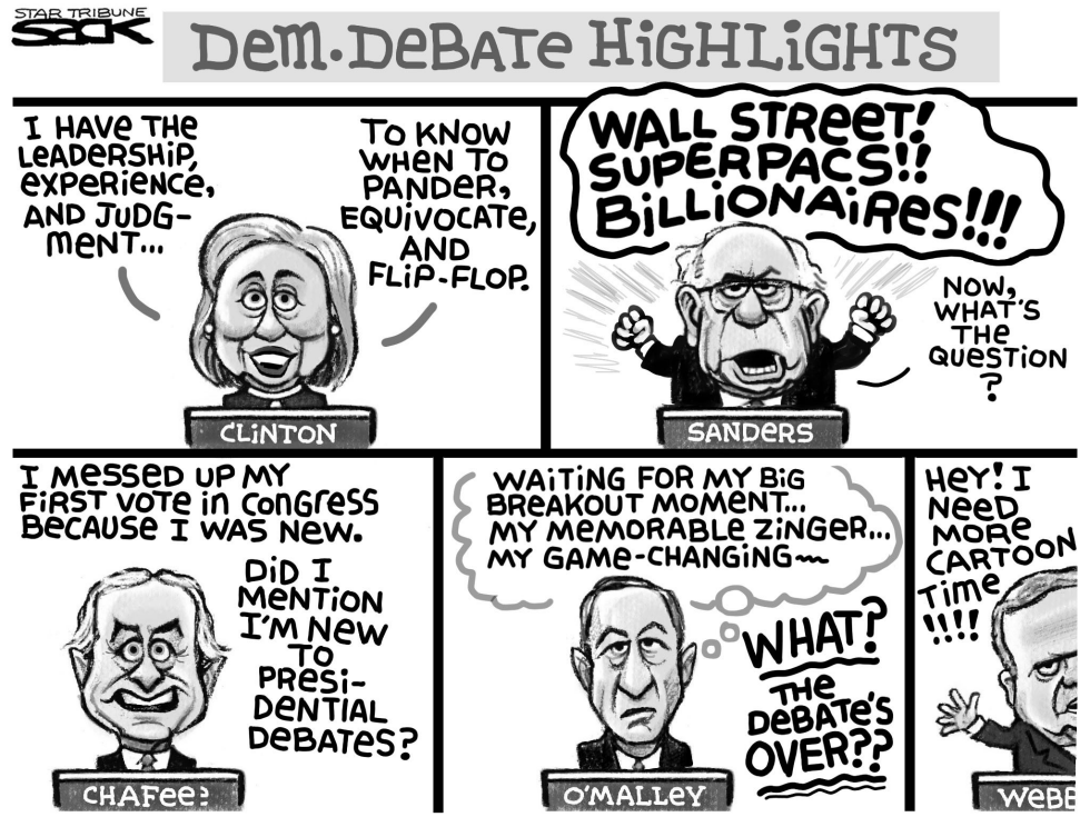  DEMS DEBATE by Steve Sack