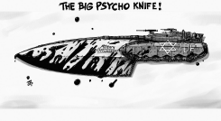 THE BIG PSYCHO KNIFE BW by Emad Hajjaj