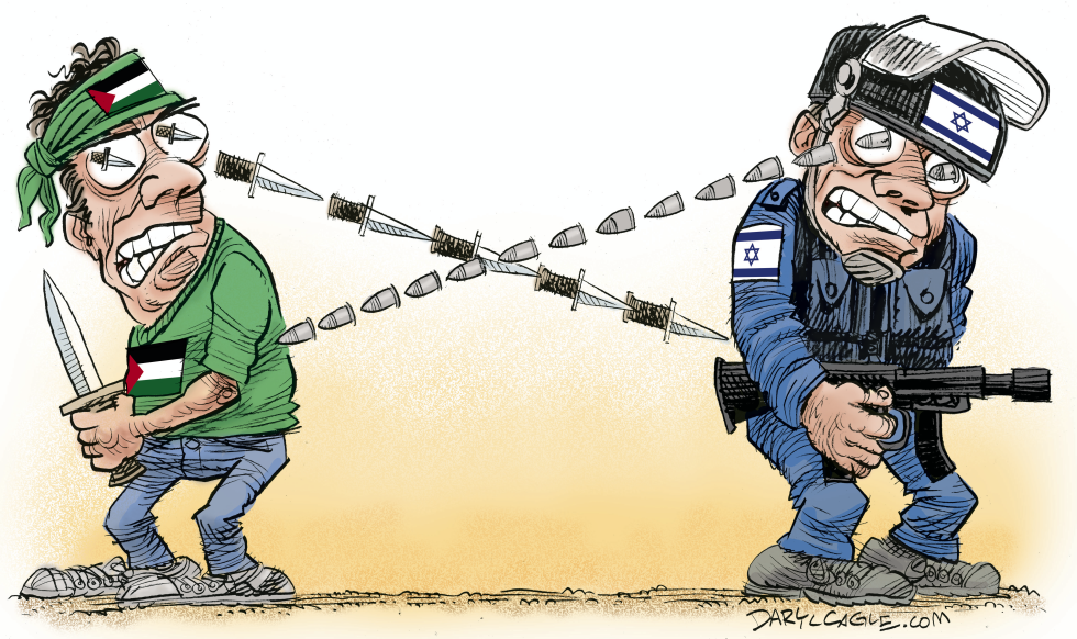  PALESTINIAN DAGGAR EYES AND ISRAEL by Daryl Cagle