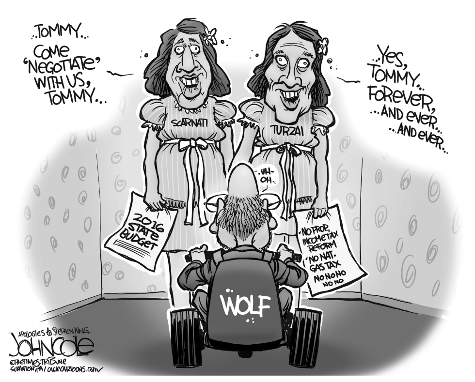COLETOON -- PA Budget Shining BW