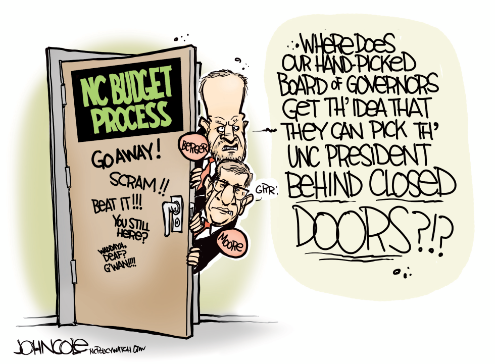  LOCAL NC  LEGISLATURE AND UNC PRESIDENT by John Cole