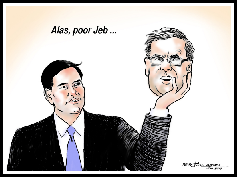 Marco Rubio and Jeb's head