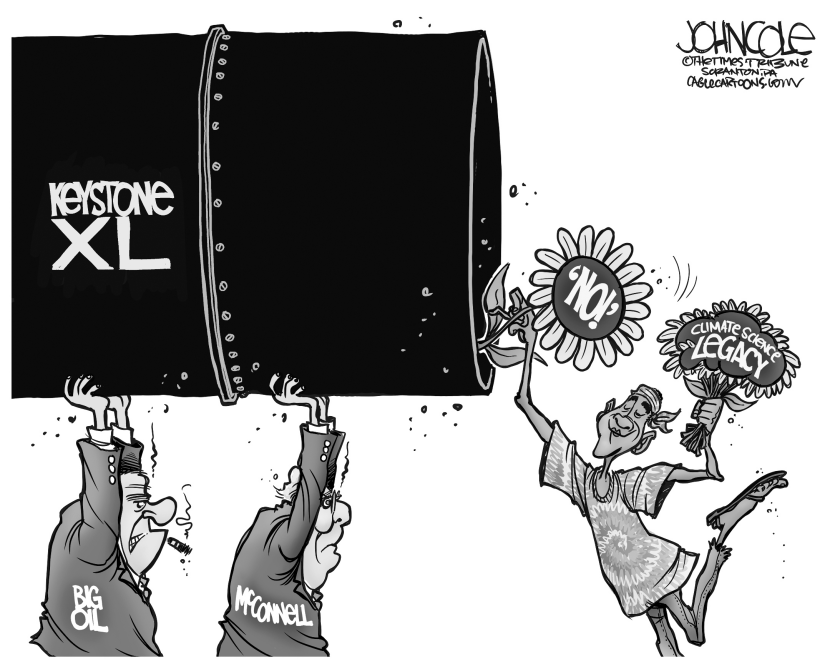 Keystone and Obama BW