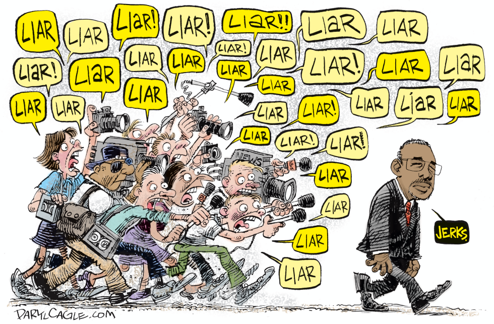  BEN CARSON AND THE MEDIA by Daryl Cagle