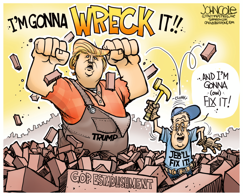Wreck-it Donald and Fix-it Jeb COLOR