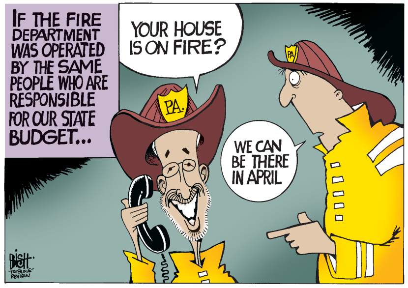 LOCAL- PA BUDGET FIVE MONTHS LATE, COLOR