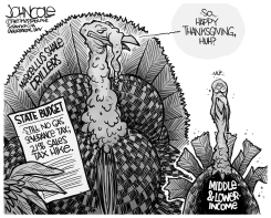 LOCAL PA  BUDGET TURKEYS BW by John Cole
