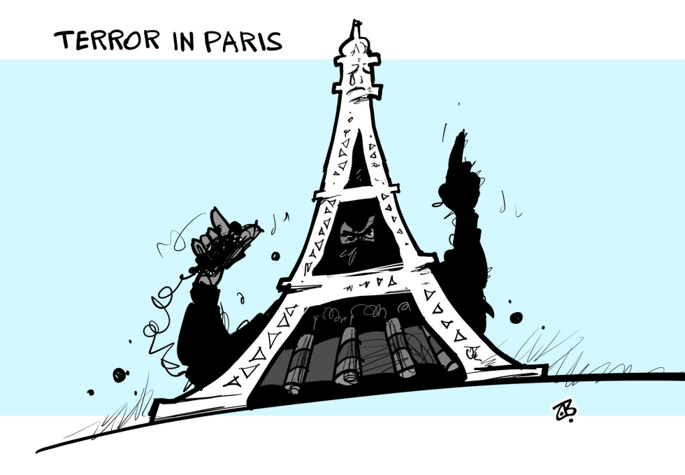  TERROR IN PARIS by Emad Hajjaj