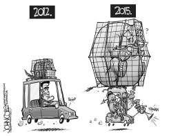 ROMNEY CARSON AND TRUMP BW by John Cole