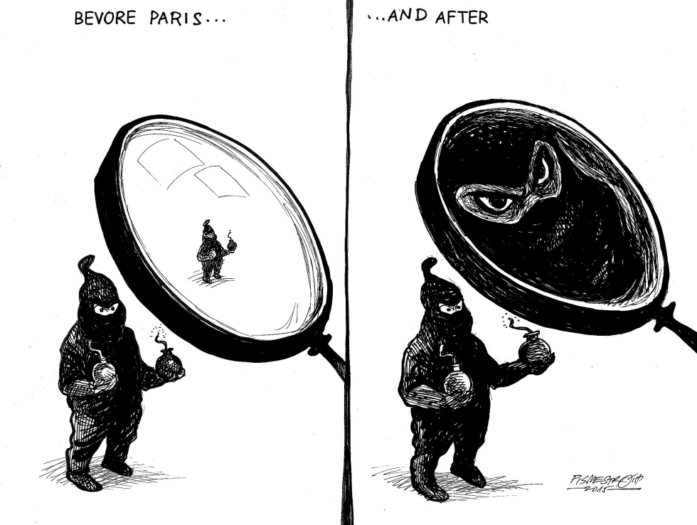  TERRORIST MAGNIFYING GLASS by Petar Pismestrovic