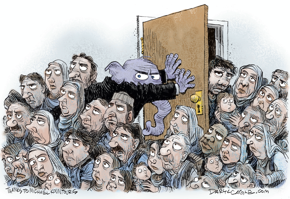  PUERTA DEL GOP PARA REFUGIADOS  by Daryl Cagle