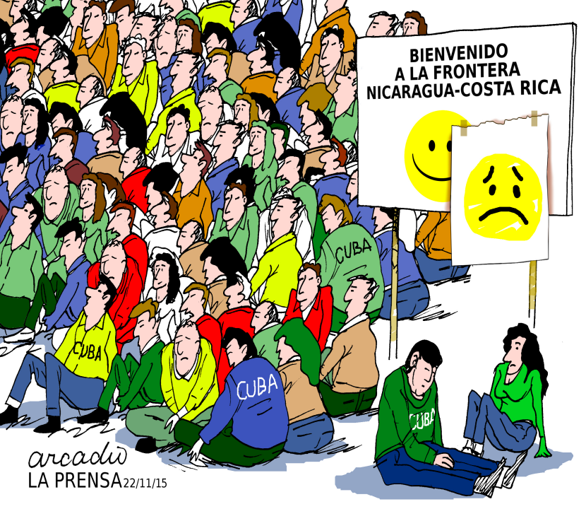 Cubanos en la frontera de Nicaragua
