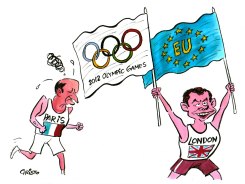 BLAIR AND CHIRAC - by Christo Komarnitski