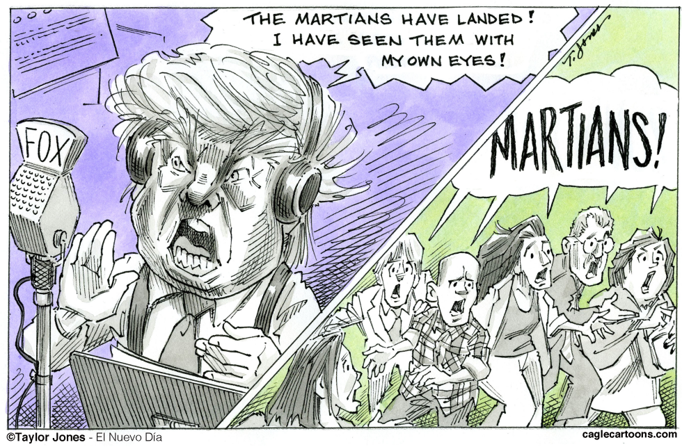 Trump and supporters - COLOR