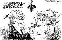 TRUMP MISTLETOE by Rick McKee
