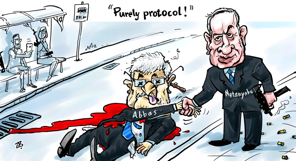  BIBI - ABBAS HANDSHAKE  by Emad Hajjaj