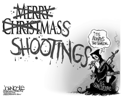 MASS SHOOTINGS SEASON BW by John Cole