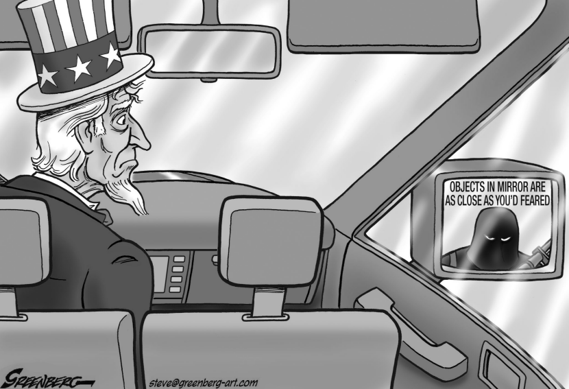 Objects in mirror bw