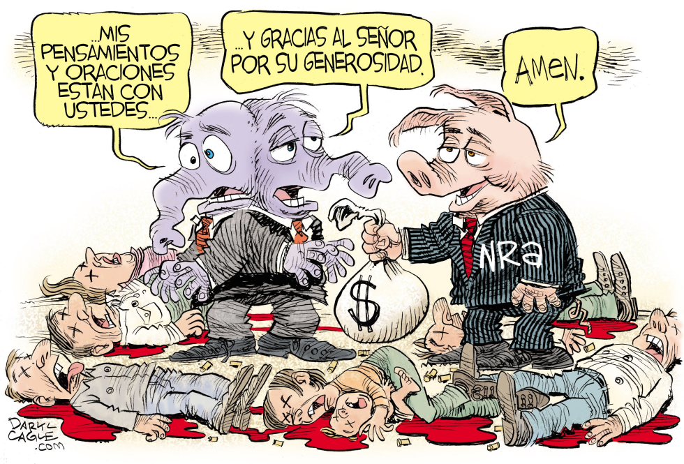  TIROTEO, NRA Y EL GOP  by Daryl Cagle