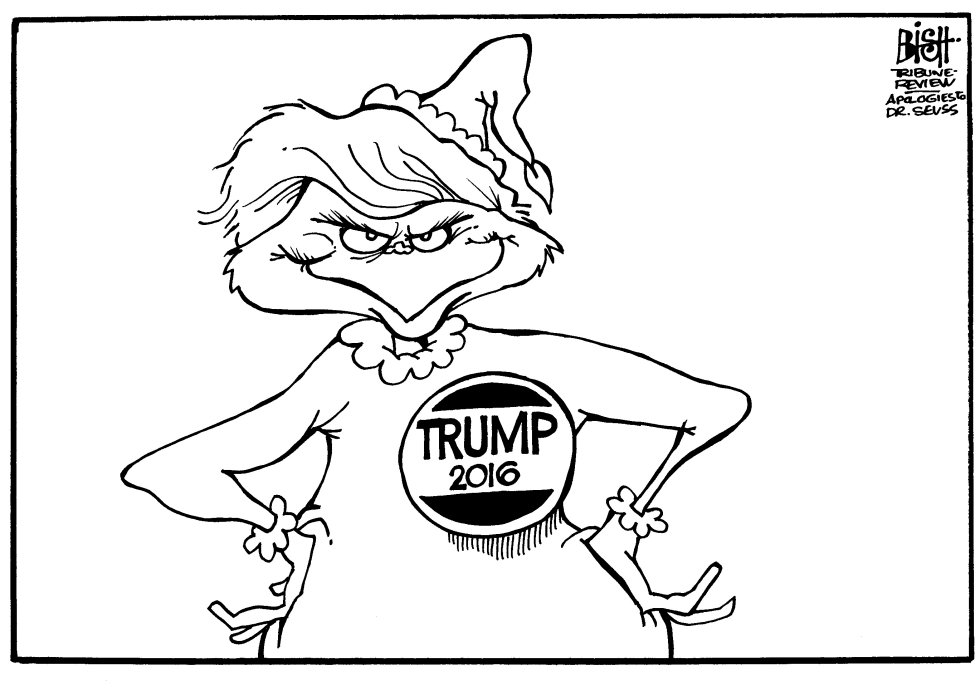 TRUMP GRINCH, B/W