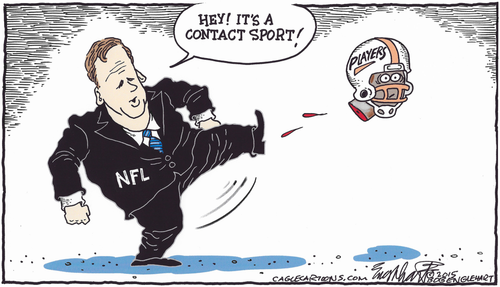  NFL CONCUSSES PLAYERS by Bob Englehart